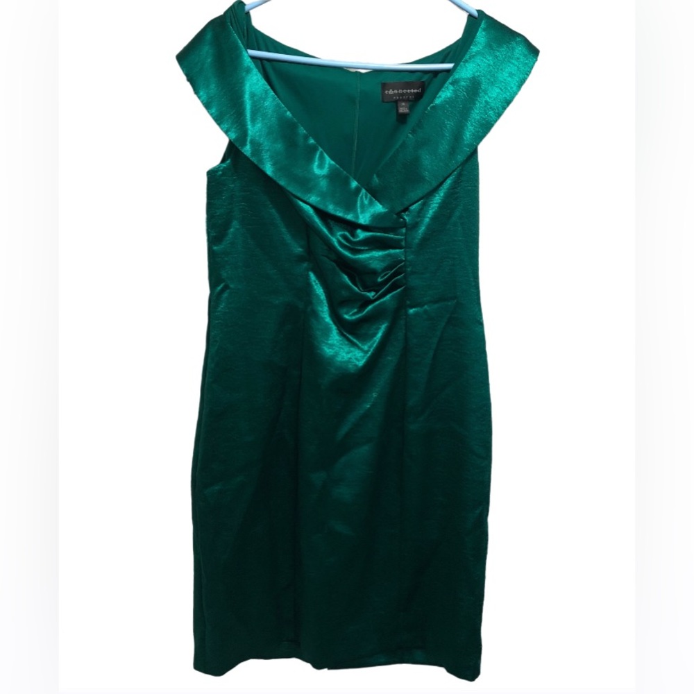 ☘️🌈 Connected Apparel-Green fitted retro cocktail dress sz 14
